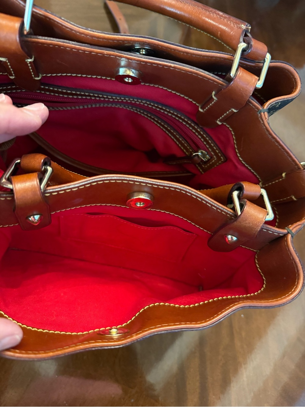 Dooney & Bourke Black and Brown Signature Logo Shoulder Bag - Picture 7 of 8